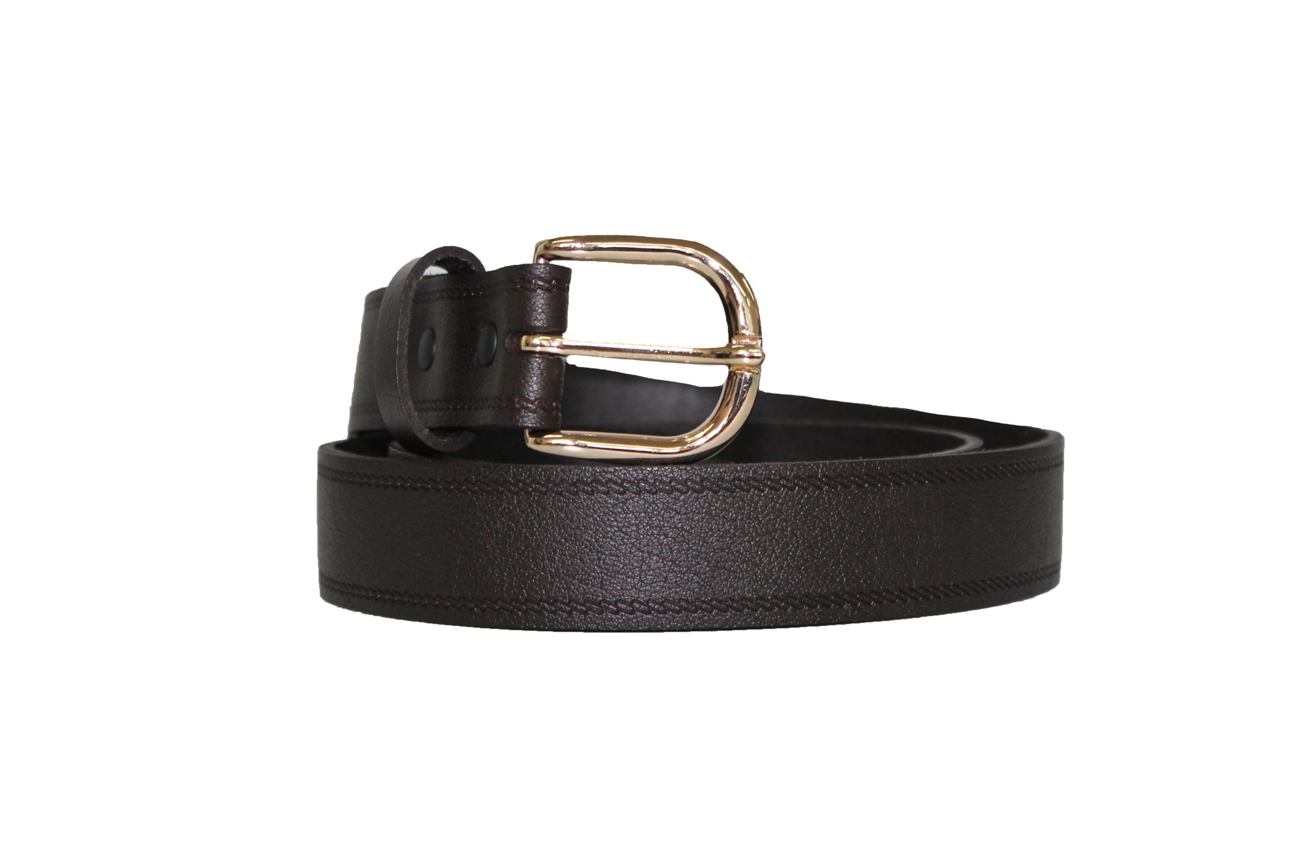 Leather Belt - Black White or Brown - Image 4