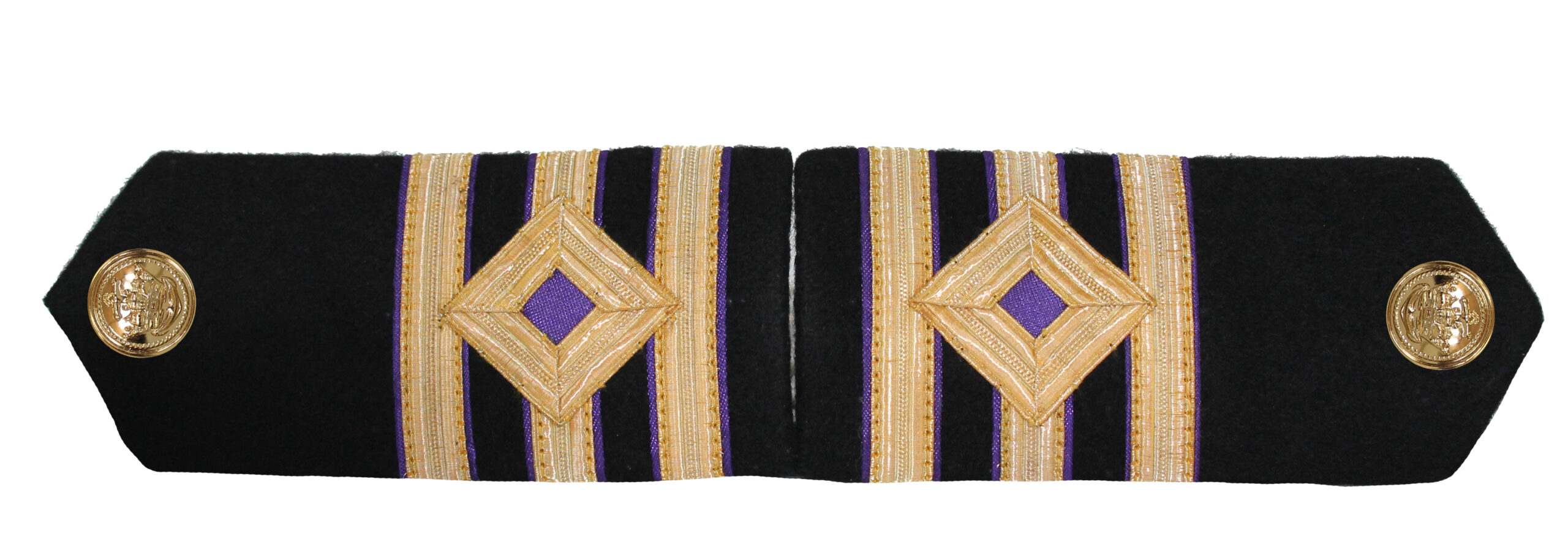2nd Engineer Merchant Navy Shoulder Boards 3/8 Braid with MN Purple - Image 2