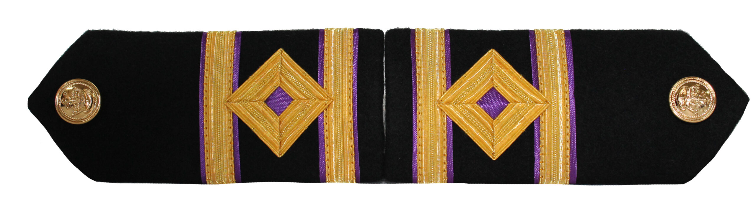 3rd Engineer Merchant Navy Diamond Shoulder Board 3/8 Braid with MN Purple - Image 2