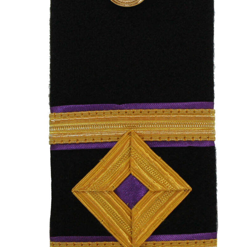 3rd Engineer Merchant Navy Diamond Shoulder Board 3/8 Braid with MN Purple