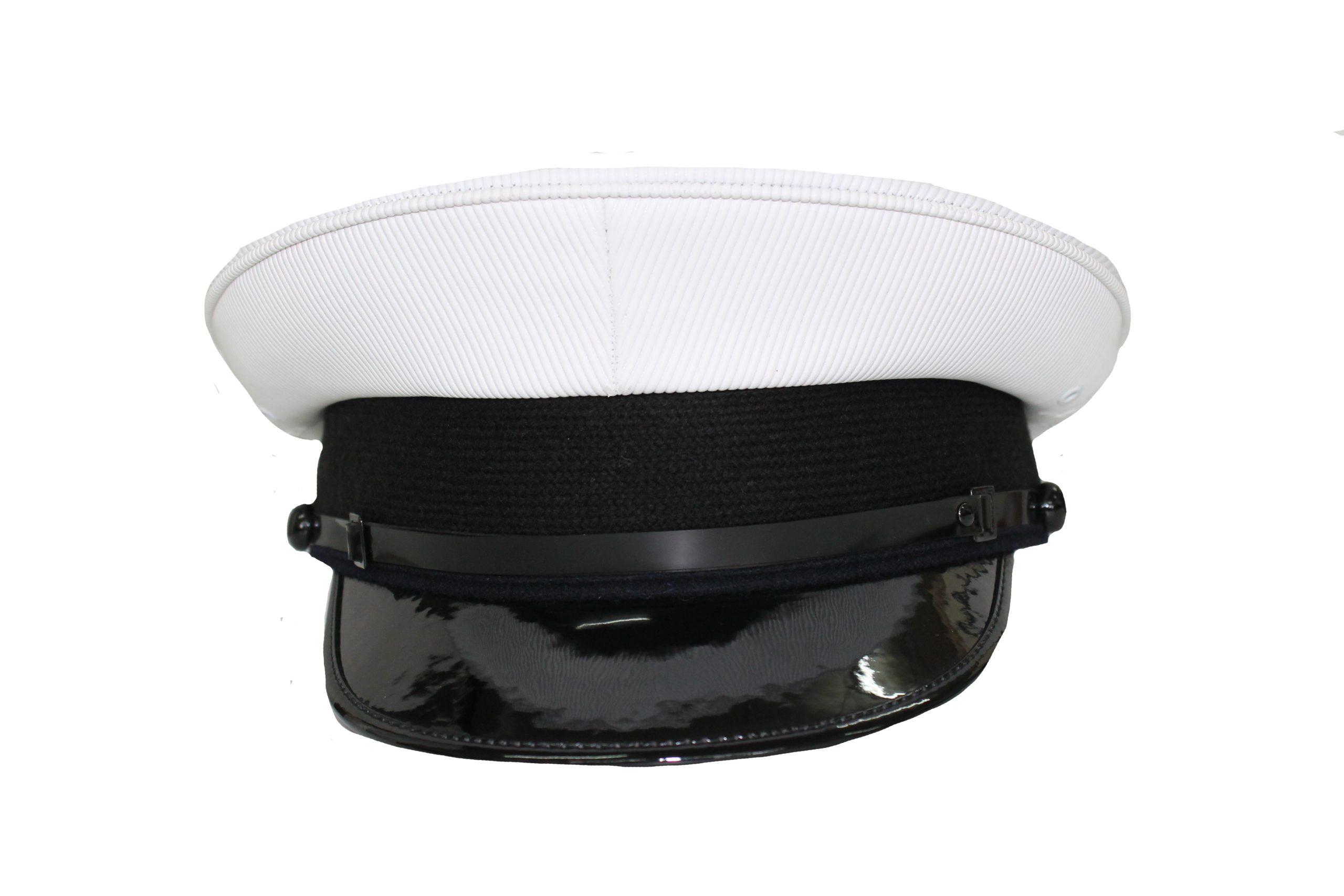 Officer White Plastic Top Cap, Gloss Peak - Image 3