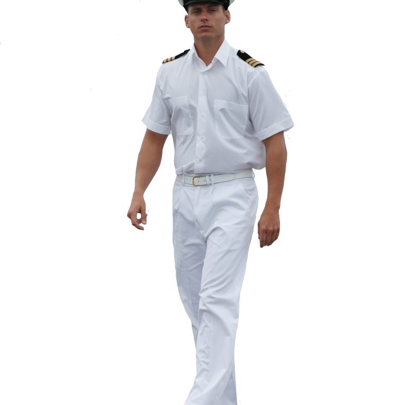 White Poly/Cotton Pleated Front Trouser Unhemmed or Hemmed