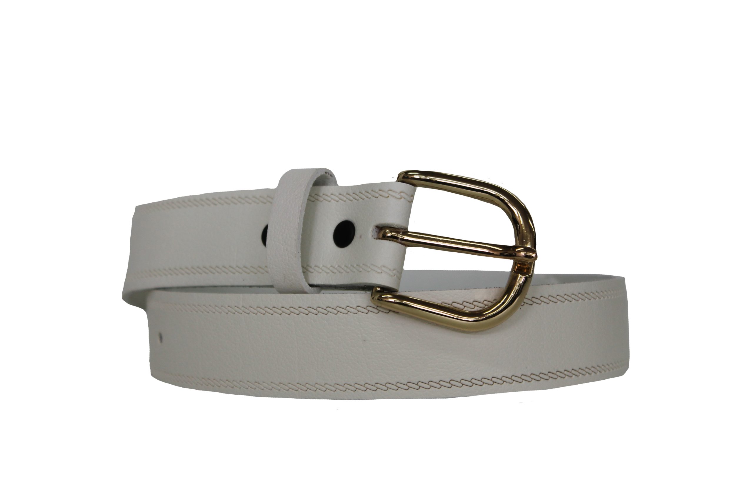 Leather Belt - Black White or Brown - Image 3
