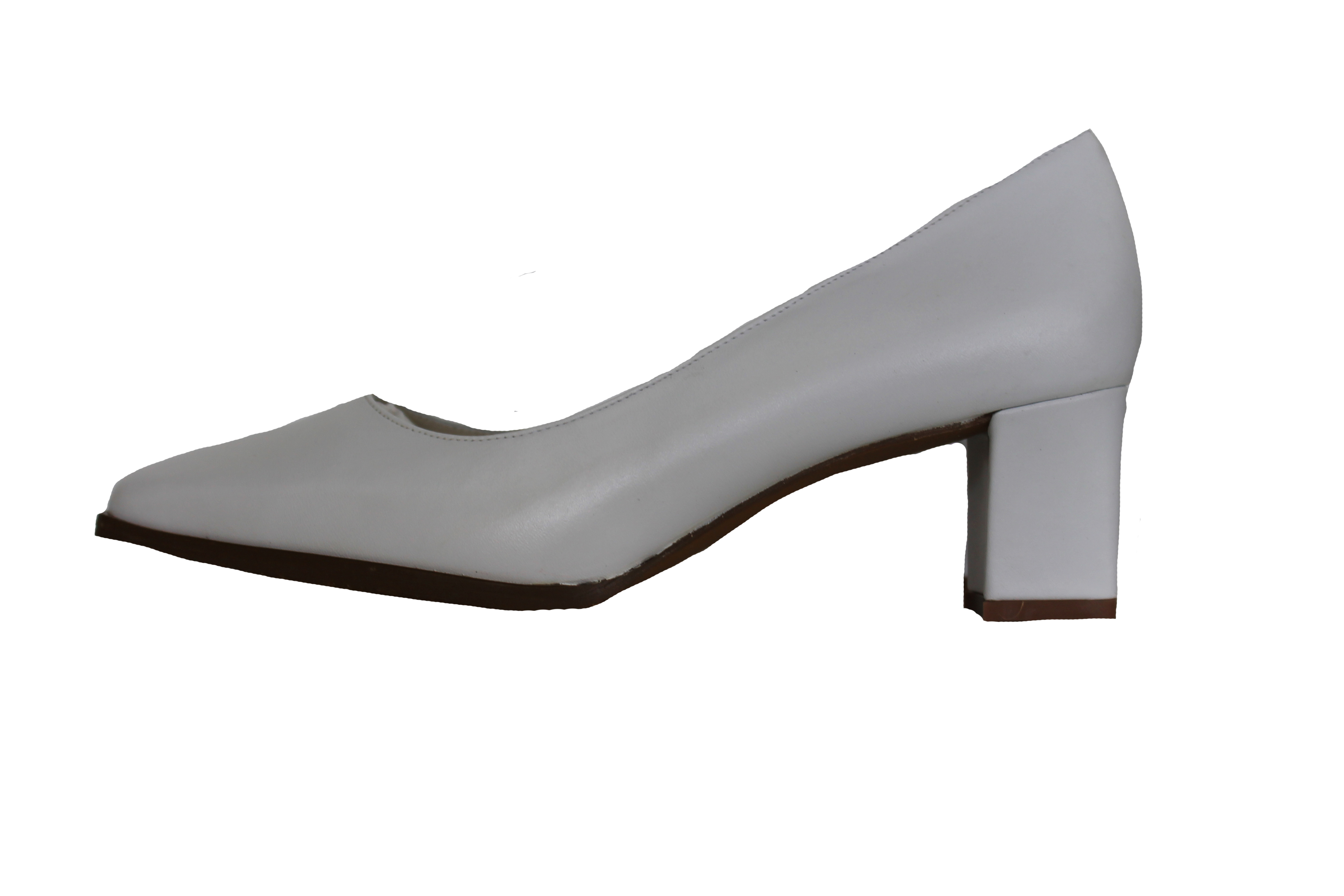 Ladies Leather Upper, High Heel Court Shoe in Black or White Miller