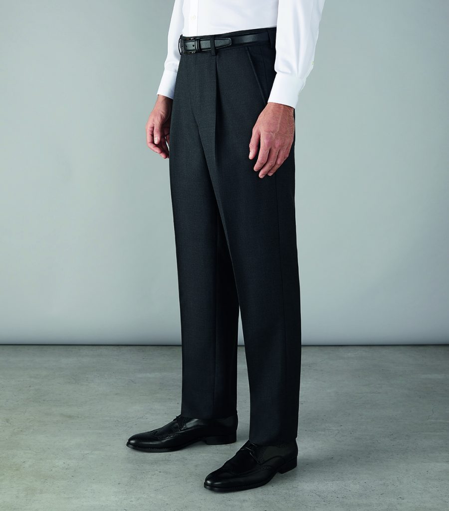 65% Polyester Black Somerset Double-Pleated Slacks / Dress Pants Trouser Unhemmed Unfinished Bottom