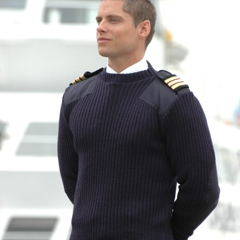 Nato Style Sweater with Patches and Epaulettes